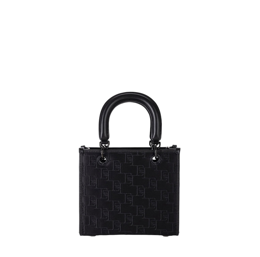 Borsa Elisabetta Franchi BS29A46E2 a mano piccola con logo embossed nera