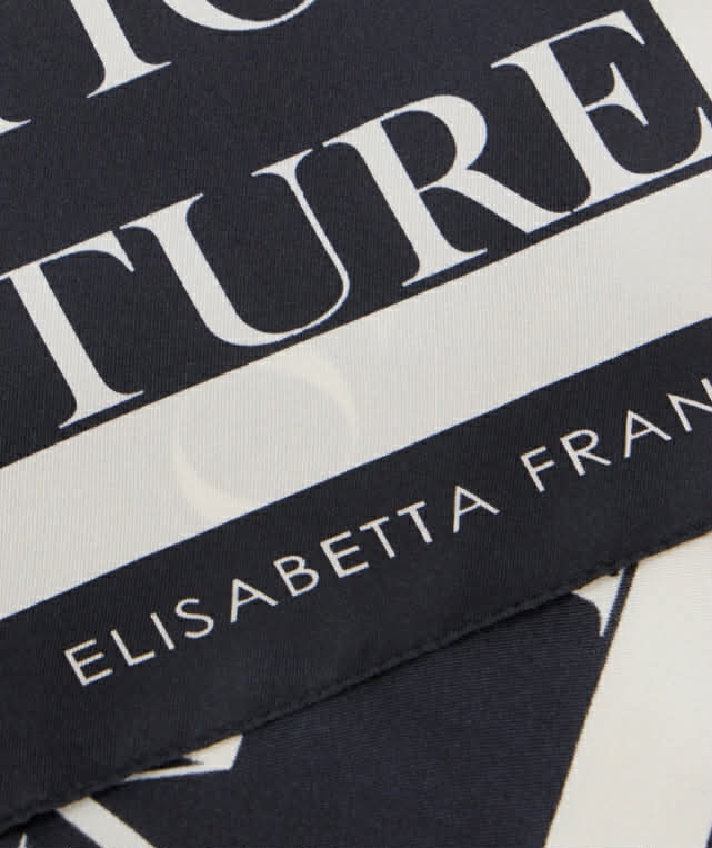 Foulard Elisabetta Franchi FO19F61E2 in seta con stampa lettering