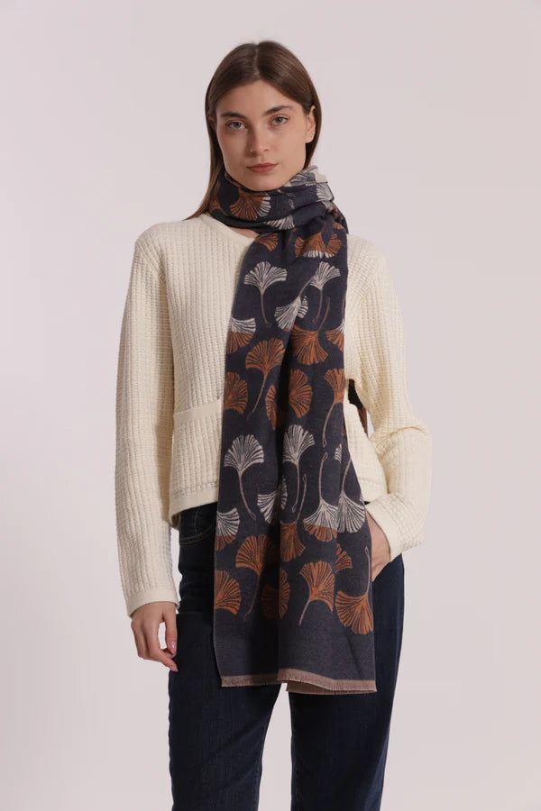 Sciarpa Mimi-Mua 9259 con foglie Ginko