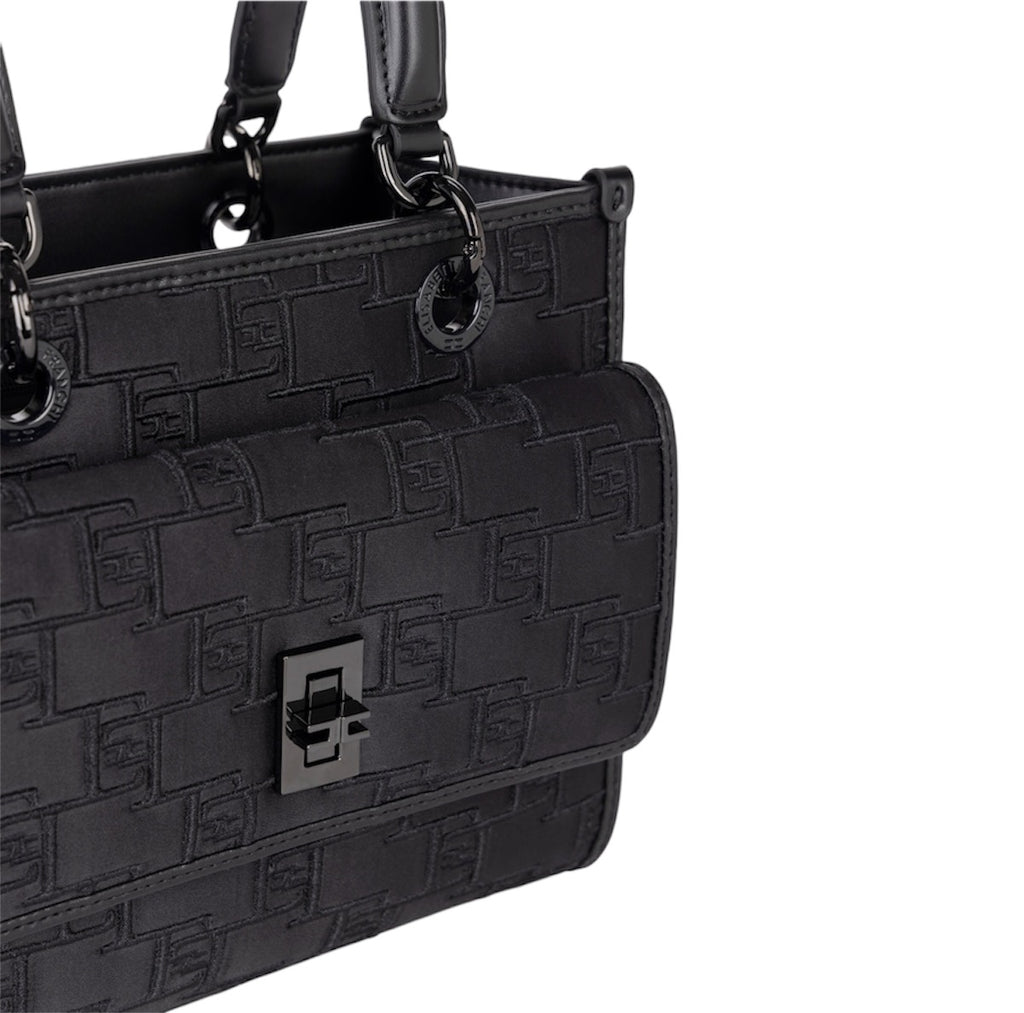 Borsa Elisabetta Franchi BS29A46E2 a mano piccola con logo embossed nera