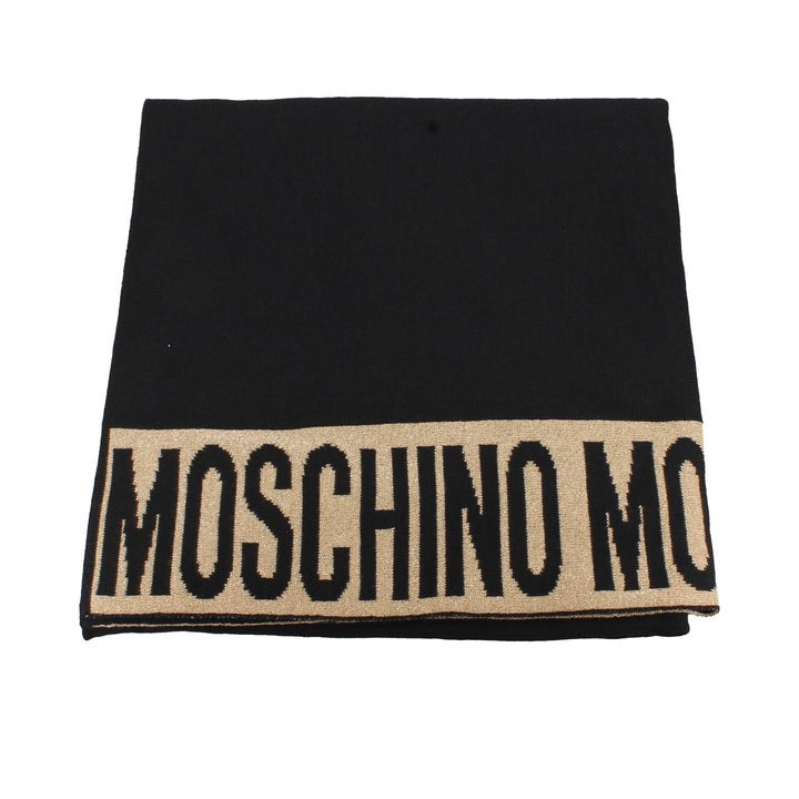 Poncho Moschino  30667 M2339 lana rasata  banda logo lurex