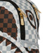 ZAINO SPRAYGROUND 8291 CREAM AND BROWN TEAR CHECK SAVAGE BACKPACK