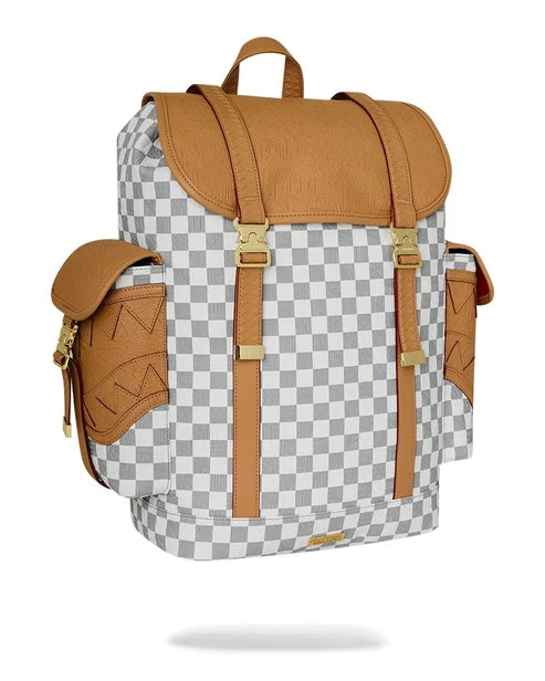 ZAINO SPRAYGROUND 9397 EMBOSSED CREAM CHECK MONTE CARLO