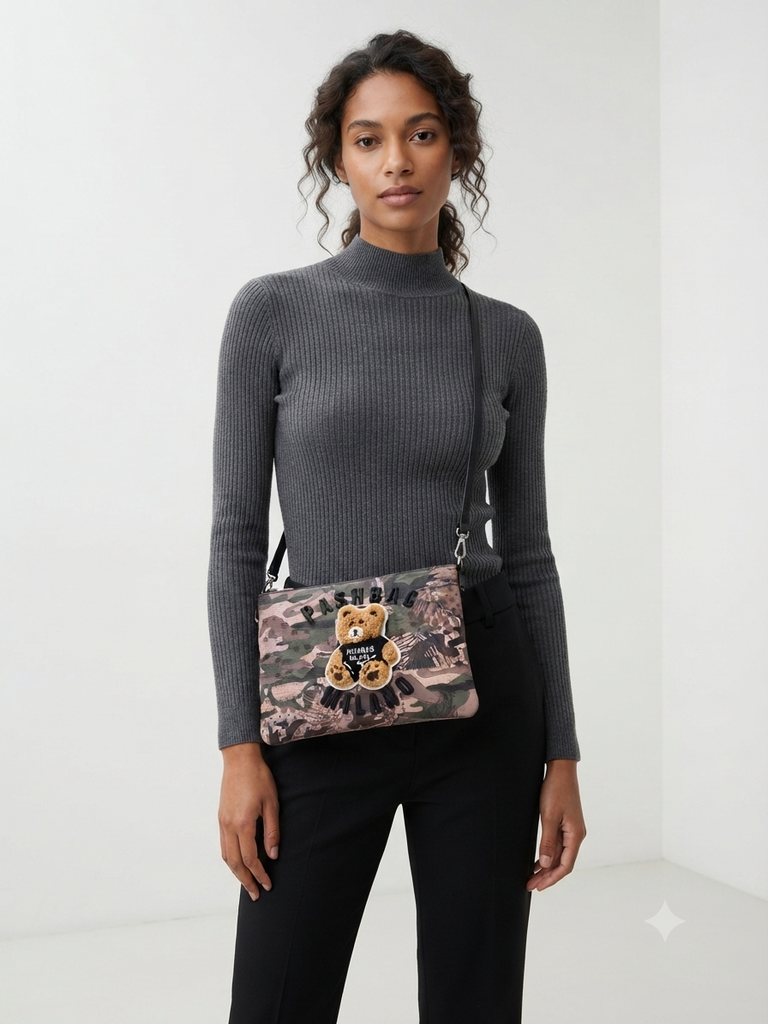 Borsa Pashbag 20453  Pochette con tracolla Sophie shepherd camouflage
