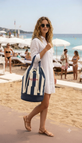 Zaino Saint Barth stripes pop blu/bianca BEAP001 02708L