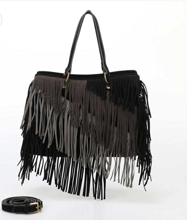 Borsa Mimi Mua M8H201315 Shopper con frange in camoscio