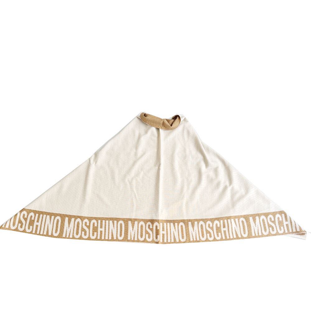 Poncho Moschino  30667 M2339 lana rasata  banda logo lurex