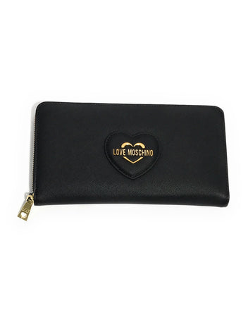 Portafoglio Love Moschino JC5736 Zip Around Maxi Saffiano GRS Nero