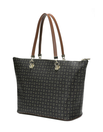 Borsa Pollini TE8410 Shopping Bag Heritage Logo Classic Nero/marrone
