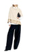 Poncho Moschino  30667 M2339 lana rasata  banda logo lurex