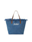 Borsa Saint Barth Shopper City Bag Big Fringe In Tessuto Denim CBF0001 01759L