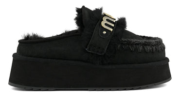Scarpe MOU Platform clog with strap logo BKBK MU.FW681006A Black