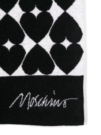 Sciarpa Moschino 30810 M3144 lana donna fantasia cuori