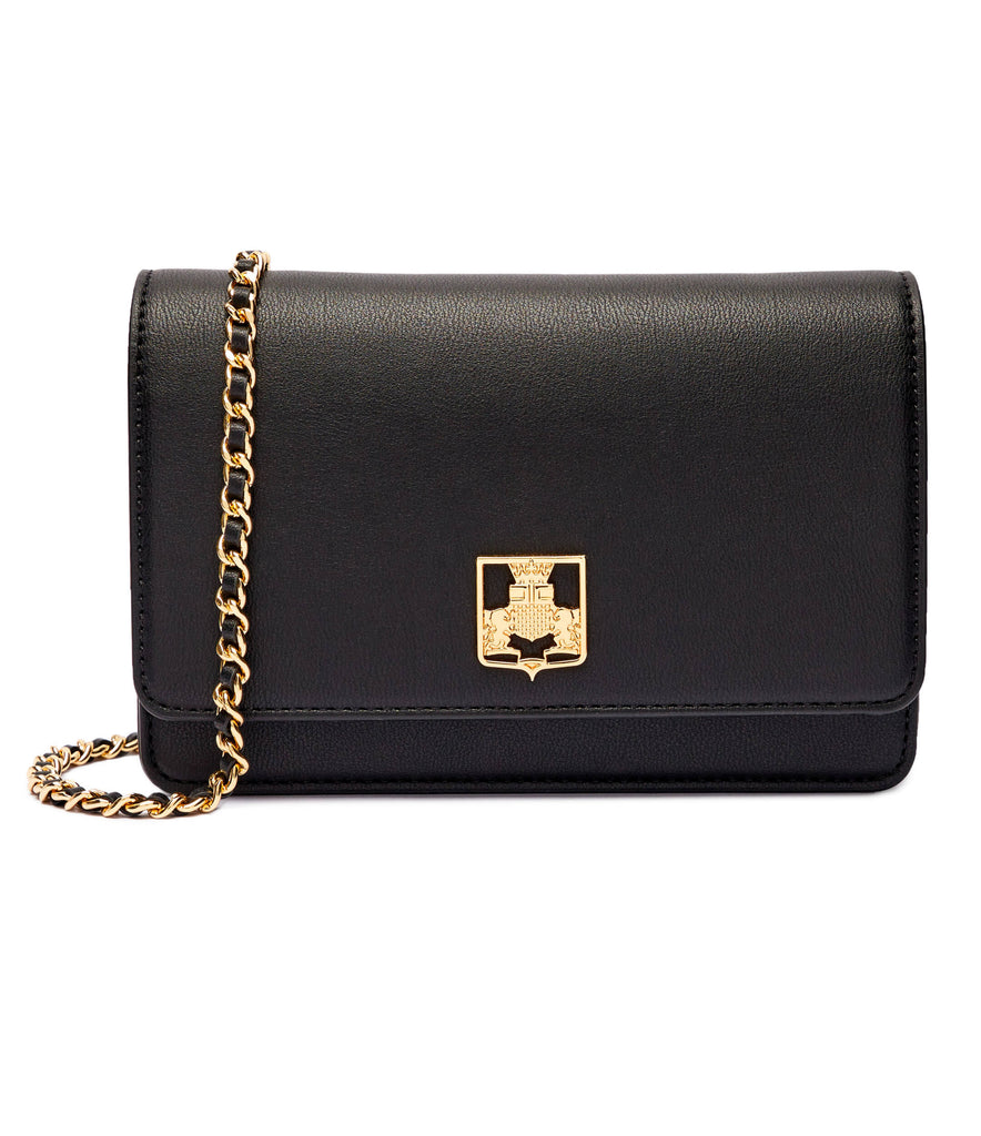 Borsa Elisabetta Franchi Nera BS01A46E2 a tracolla in materiale sintetico con placca logo