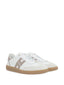 Sneaker Elisabetta Franchi SA50G51E2 in pelle e crosta con logo Avorio/greige