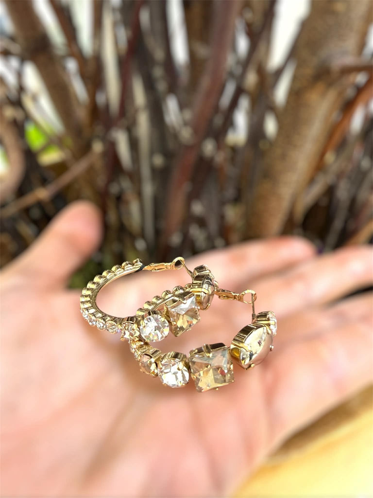 Orecchini Sodini 55094 a cerchio con pietre e strass