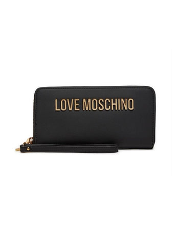 Portafoglio Love Moschino JC5620 con polsiera nero logo stampatello