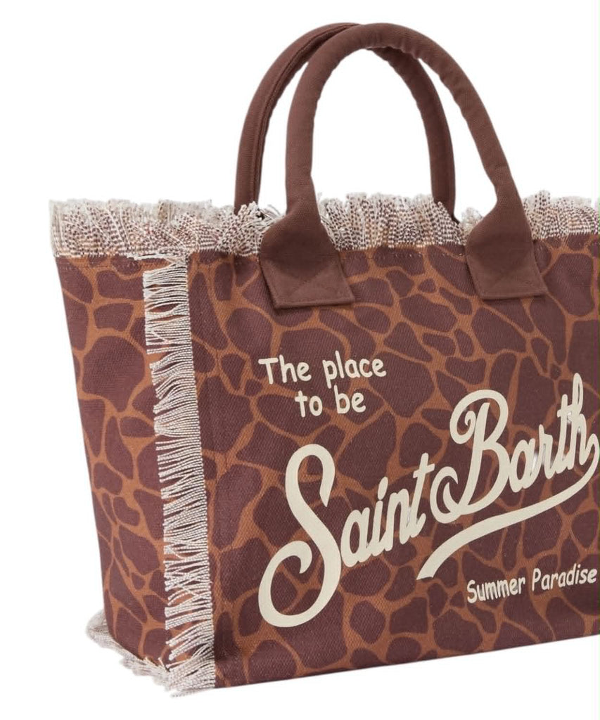 Borsa Mare Saint Barth Vanity Giraffe Skin Giraffata Marrone VANI001 00900L