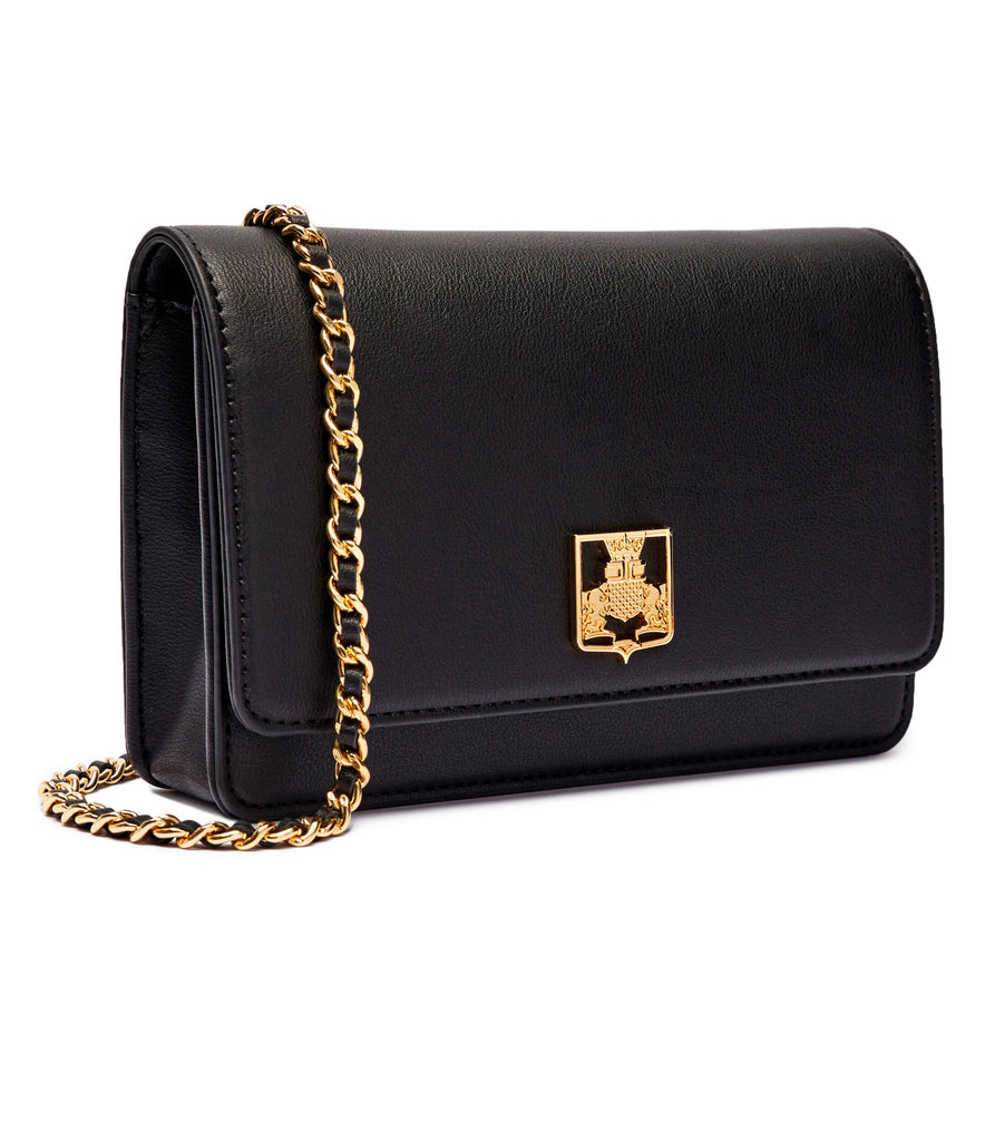 Borsa Elisabetta Franchi Nera BS01A46E2 a tracolla in materiale sintetico con placca logo