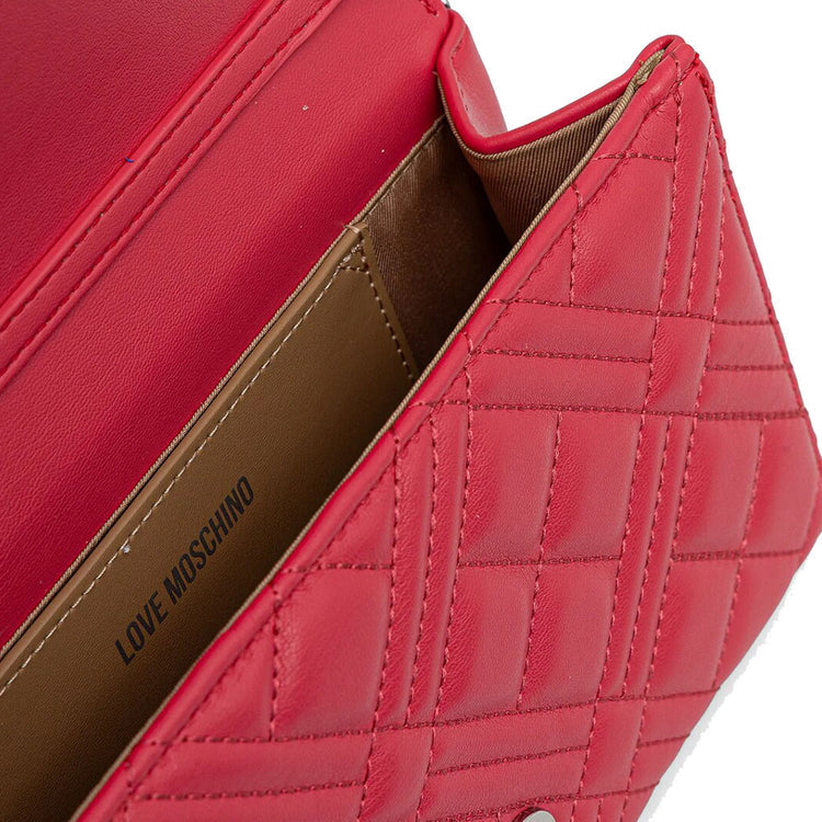 Borsa Love Moschino JC4248 Pochette matelasse con tracolla in catena silver