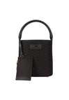 Borsa Elisabetta Franchi BS02A66E2 secchiello a tracolla con motivo monogram logo all-over