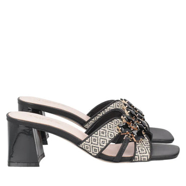 Scarpe Tosca Blu SS2530S0304 Sandalo Ocean in raffia con accessorio colore nero