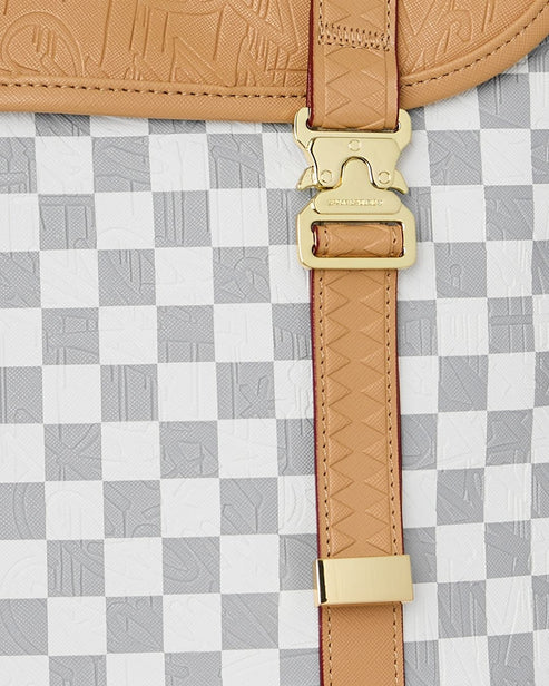 ZAINO SPRAYGROUND 9397 EMBOSSED CREAM CHECK MONTE CARLO