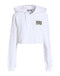 Felpa Moschino Cropped Con Zip E Cappuccio Logo Ricamo Codice A Barre EA1709