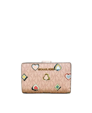 Portafogli Michael Kors Jet Set Travel MD Bifld ZP CN Wallet Powder Blush 35FGTVF6U