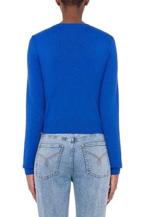 Maglione Moschino jeans K1A0908 lana logo swarovsky