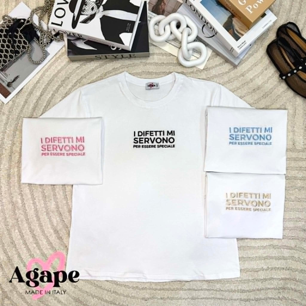 T-Shirt Agape I Difetti Mi Servono Per Essere Speciale