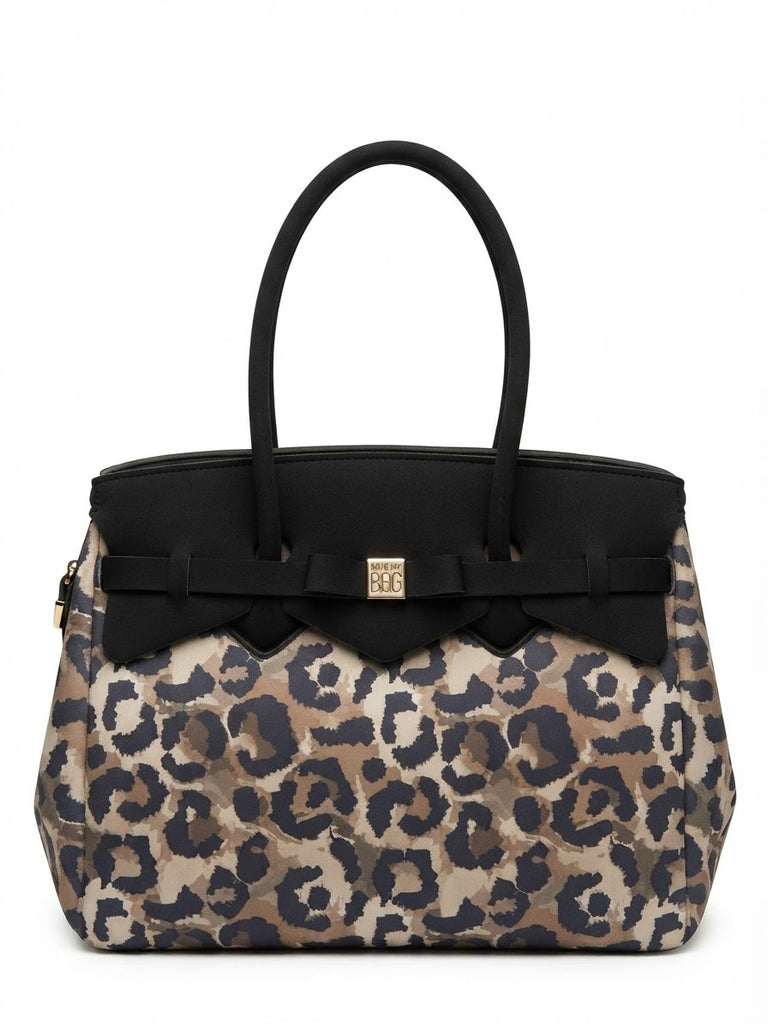 Borsa Save My Bag S62 Miss L in lycra leopardata