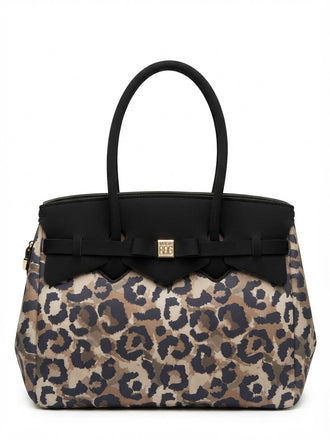 Borsa Save My Bag S62 Miss L in lycra leopardata