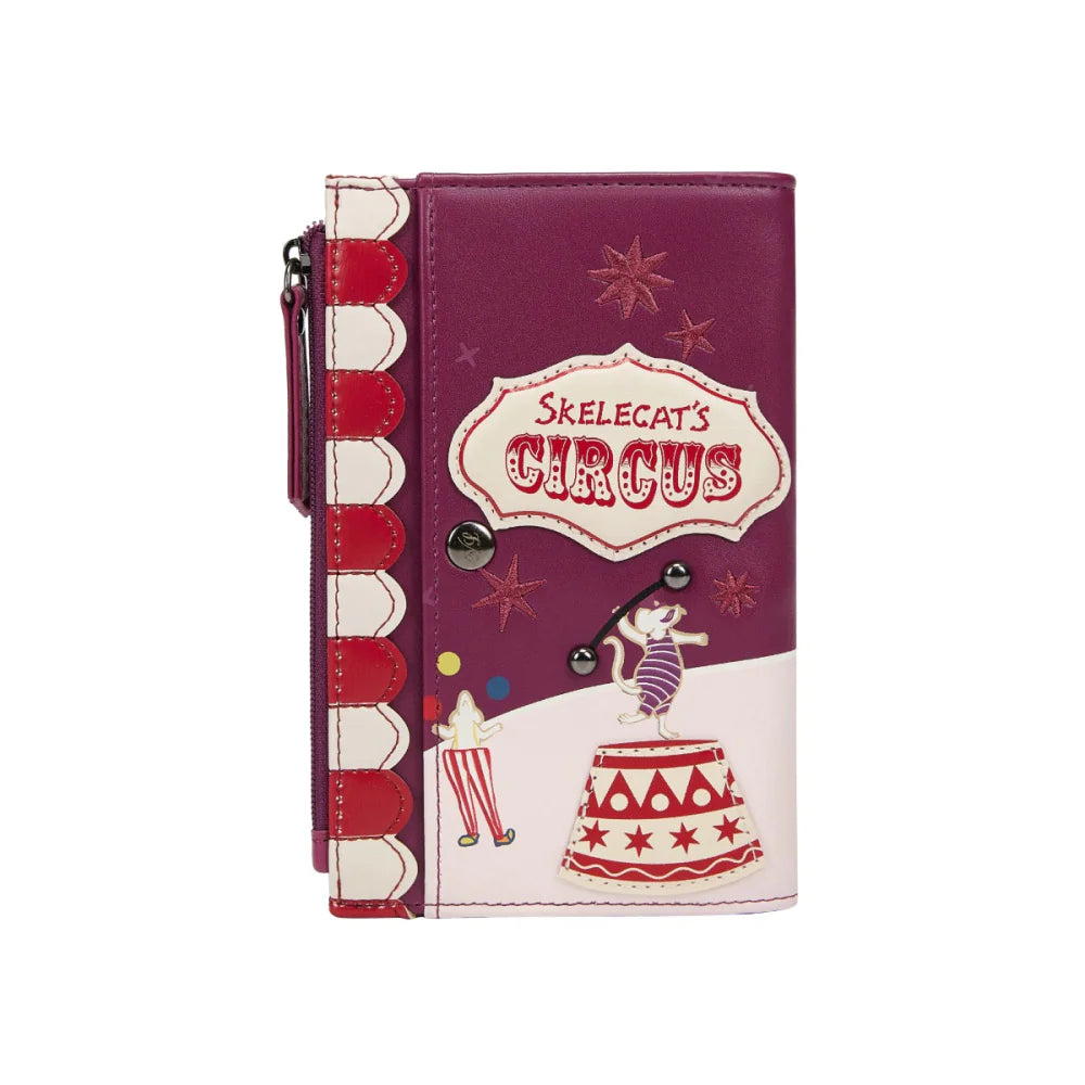 Portafoglio Vendula F44583371 Skelecat's Travelling Ghost Circus Compact Folding Wallet