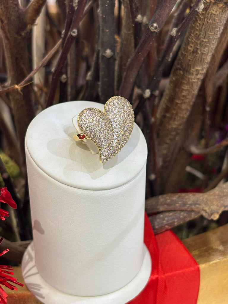 Anello Cherie' Heart Strass Gold