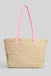 Saint Barth Rafia City Mid Bag beige con logo Saint Barth ricamato e charm RAFC002