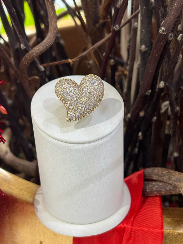 Anello Cherie' Heart Strass Gold