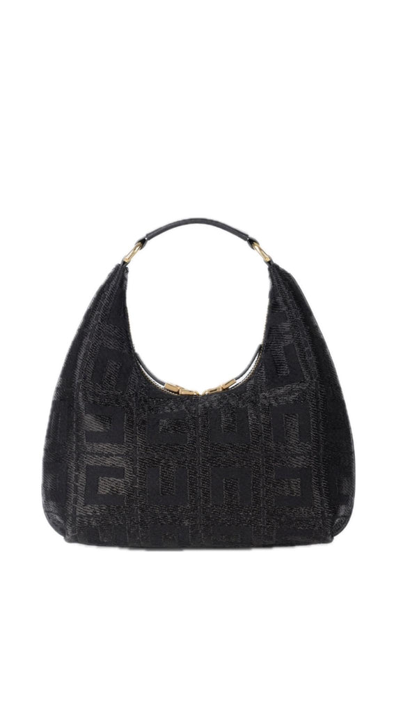 Borsa Elisabetta Franchi BS89A47E2 hobo in tessuto jacquard nera