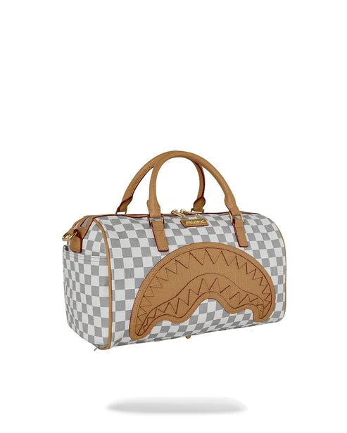 BORSA SPRAYGROUND 9398 BAULETTO EMBOSSED CREAM CHECK MINI DUFFLE