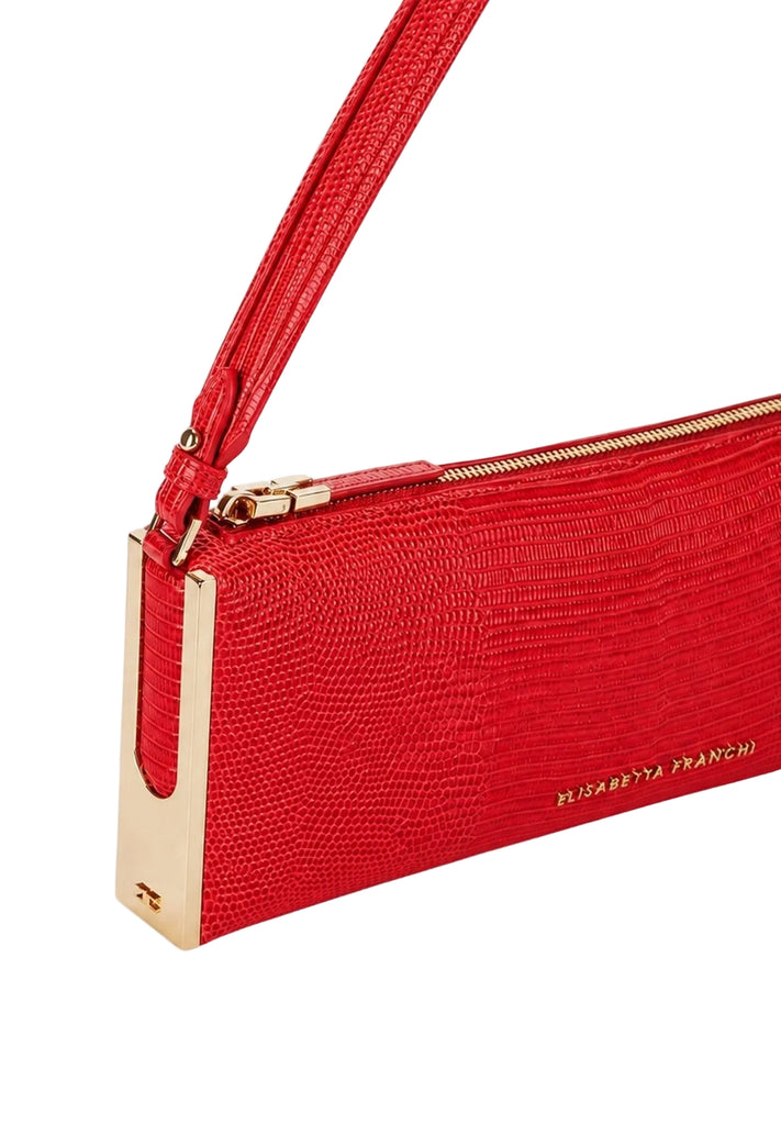 Borsa Elisabetta Franchi BS15A66E2 a spalla nera con stampa effetto lucertola