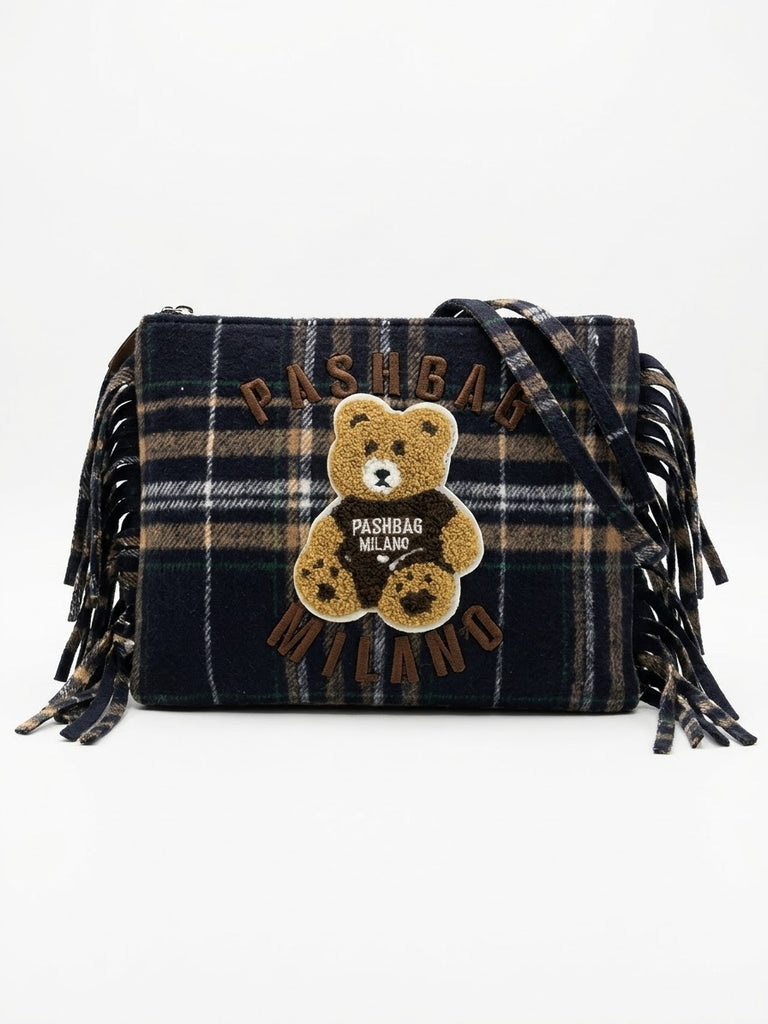 Borsa Pashbag Pochette con tracolla Sophie Shepherd yard con frange laterali