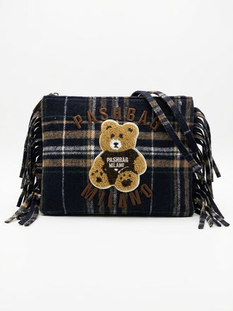 Borsa Pashbag Pochette con tracolla Sophie Shepherd yard con frange laterali