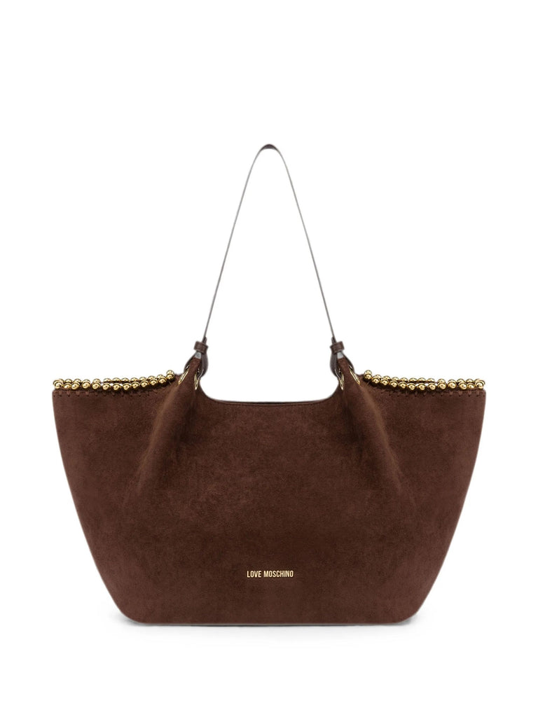 Borsa Love Moschino JC4220 shopper con perline gold in suede