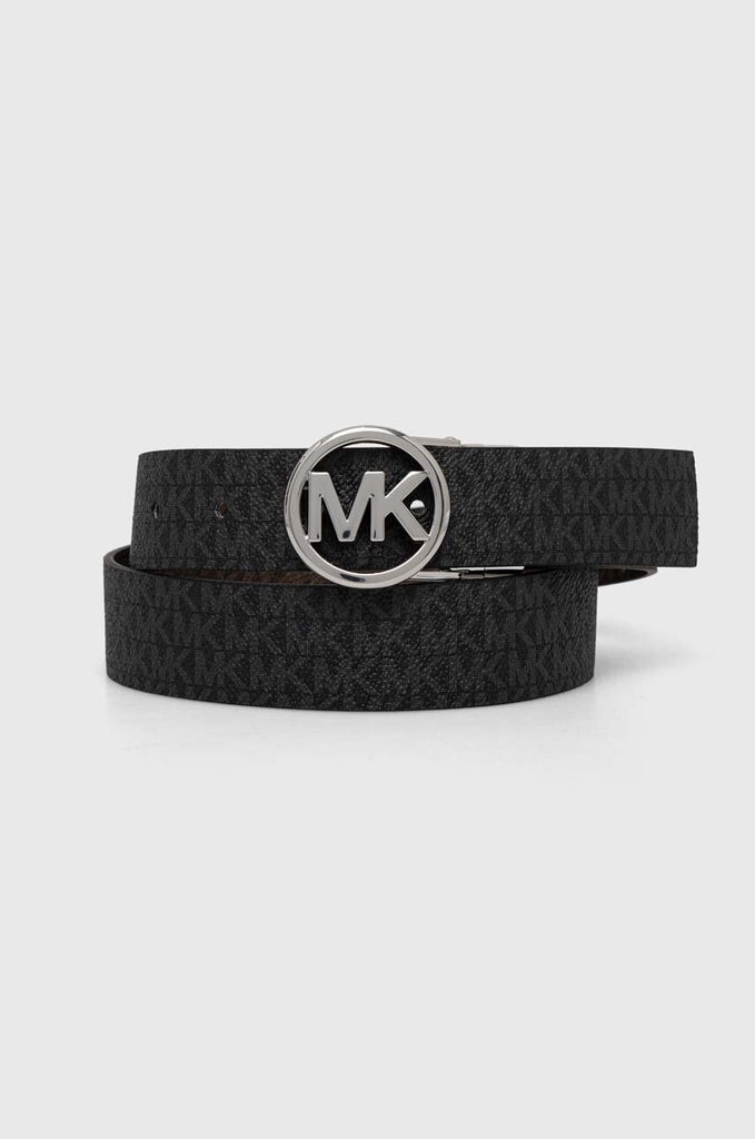 Cintura Michael Kors reversibile  nera con logo silver