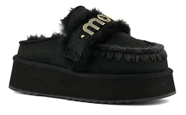 Scarpe MOU Platform clog with strap logo BKBK MU.FW681006A Black