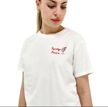T-shirt Emilie in cotone con ricamo Spritz Amore
