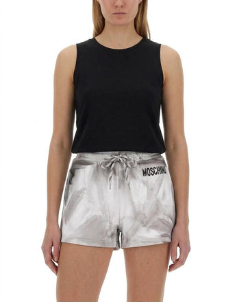 Shorts Moschino Spennellate Nei Toni Grigio E Bianco DA0320