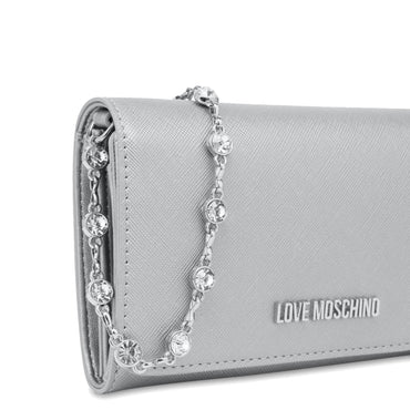 Portafoglio Love Moschino JC4852 saffiano laminato con catena in strass