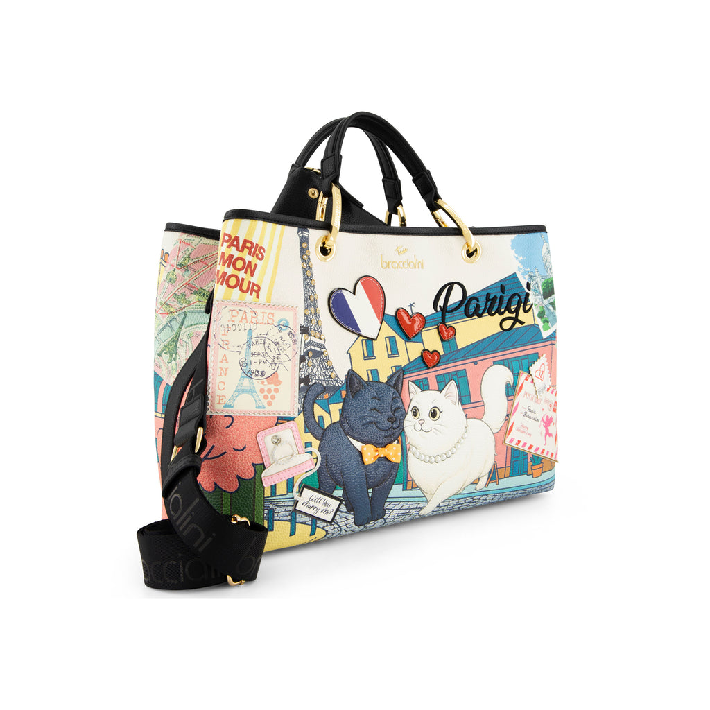 Borsa Braccialini Cartoline Parigi B19162 Tote Big