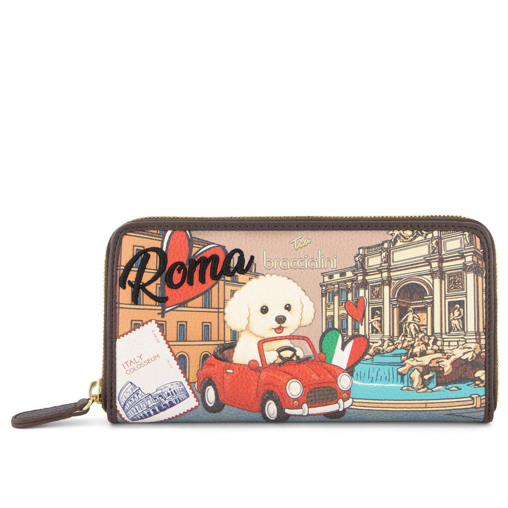 Portafoglio Braccialini Cartoline Roma B19168 Zip Around